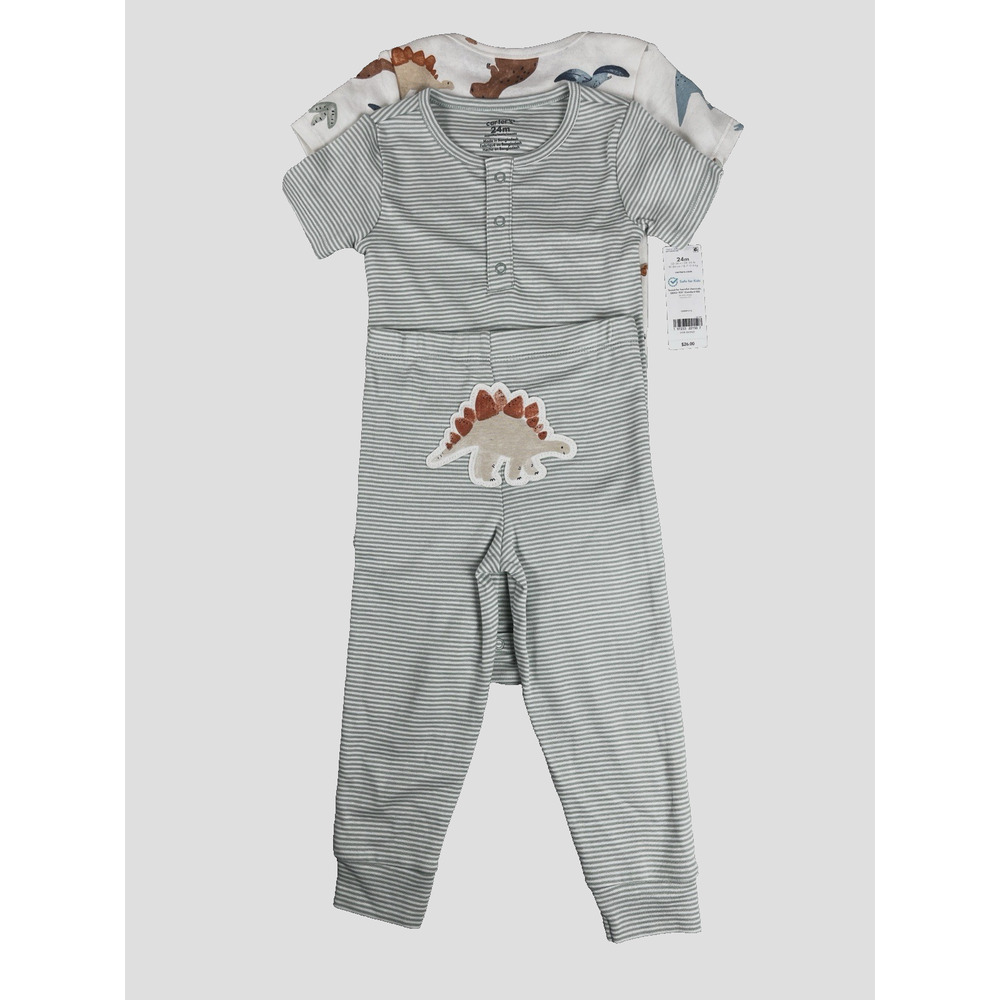 Carter's Baby Dinosaur 3 Piece Outfit Set 24M NWT Shirt Pants Bodysuit
